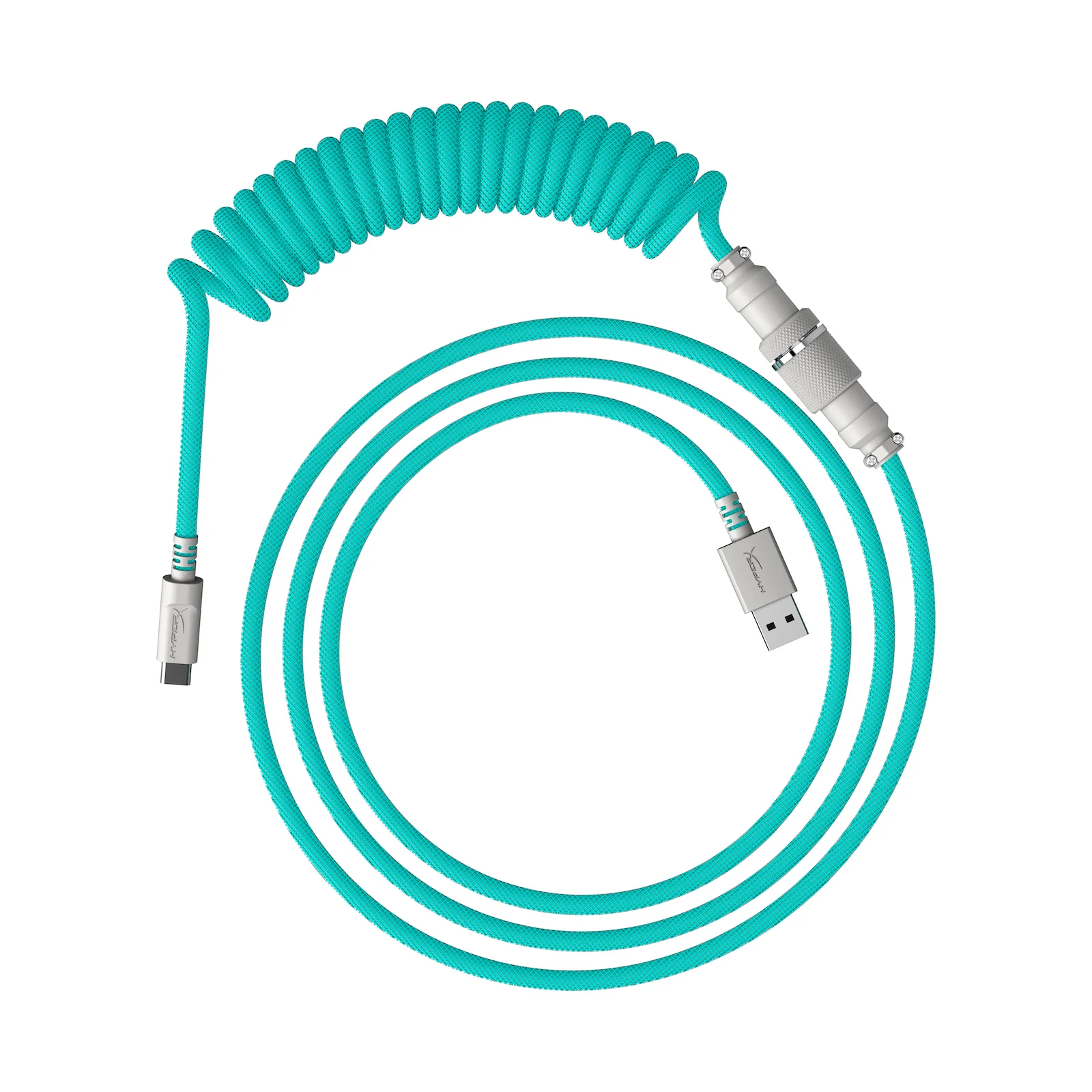 HyperX USB-C Coiled Cable Light Green-White - Image 8